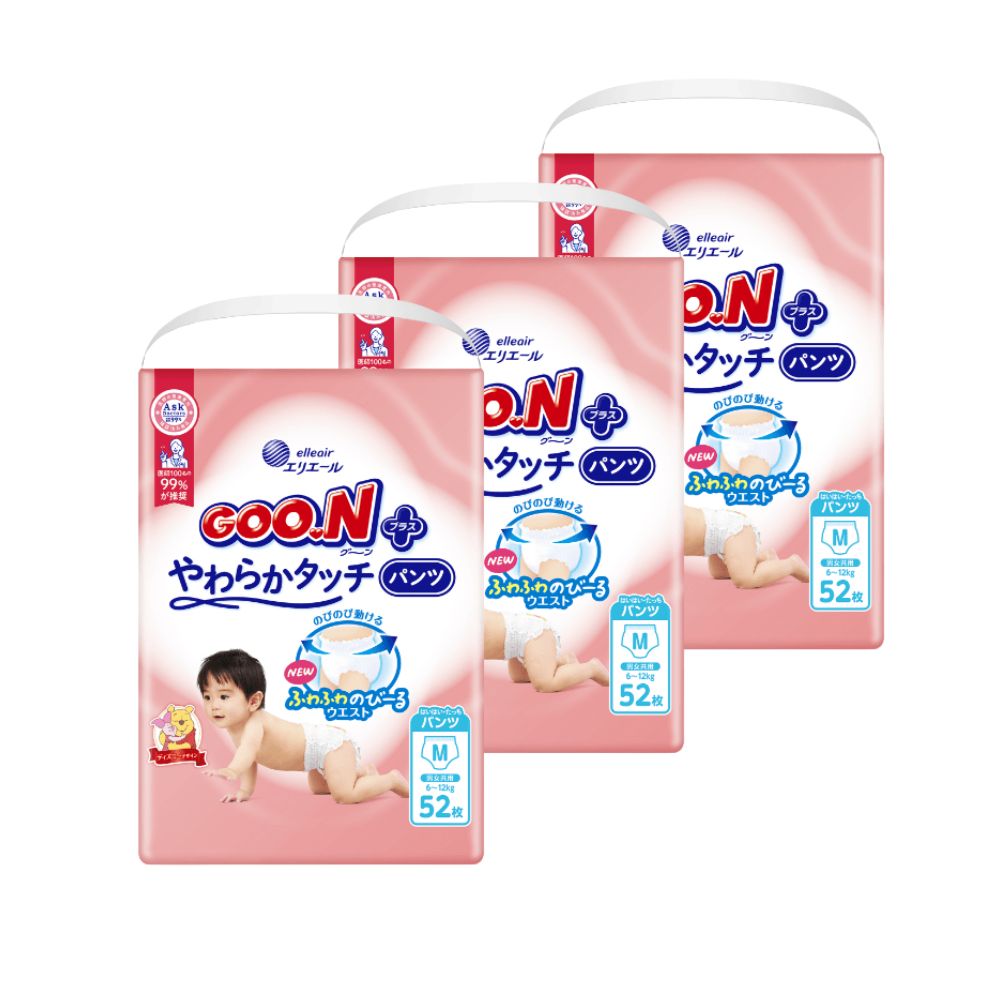 Goon Plus - 大王柔软触感纸尿裤 - M码拉拉裤 52片入