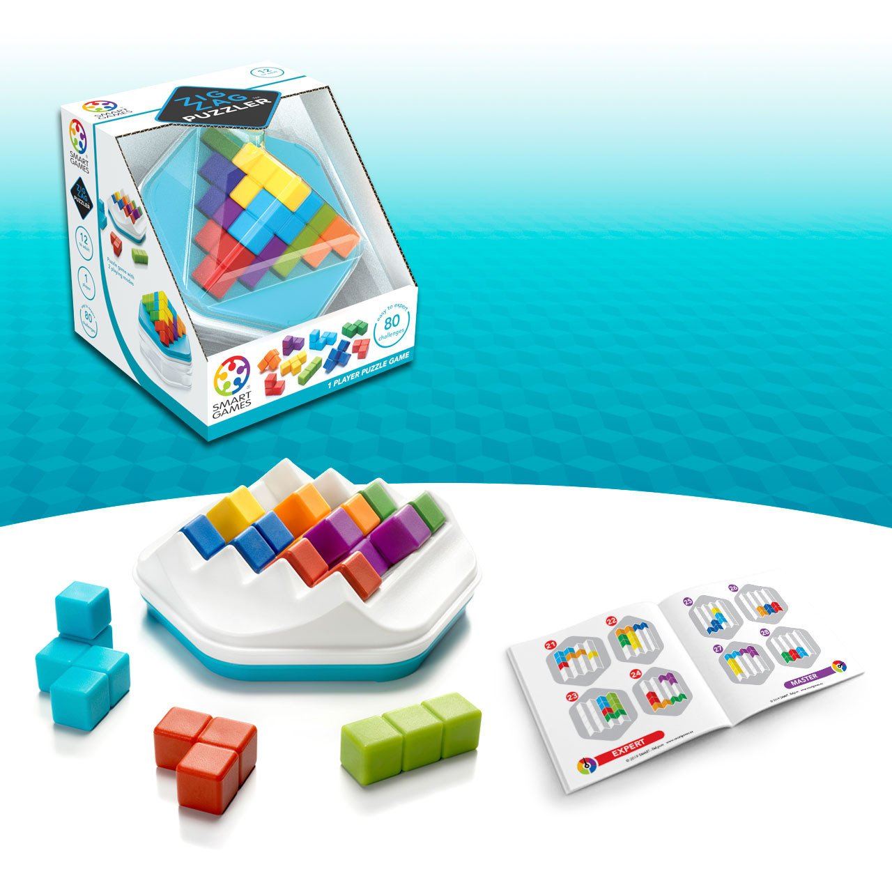 适合6岁+Smart Games - 彩虹金字塔 Zig Zag Puzzler 适合12岁+
