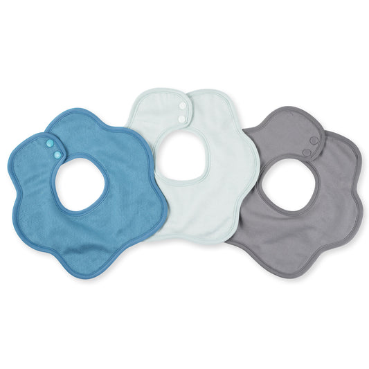 Tiny Twinkle - Kaffle™ 花瓣形防水围嘴口水巾 3 Pack - Slate Set