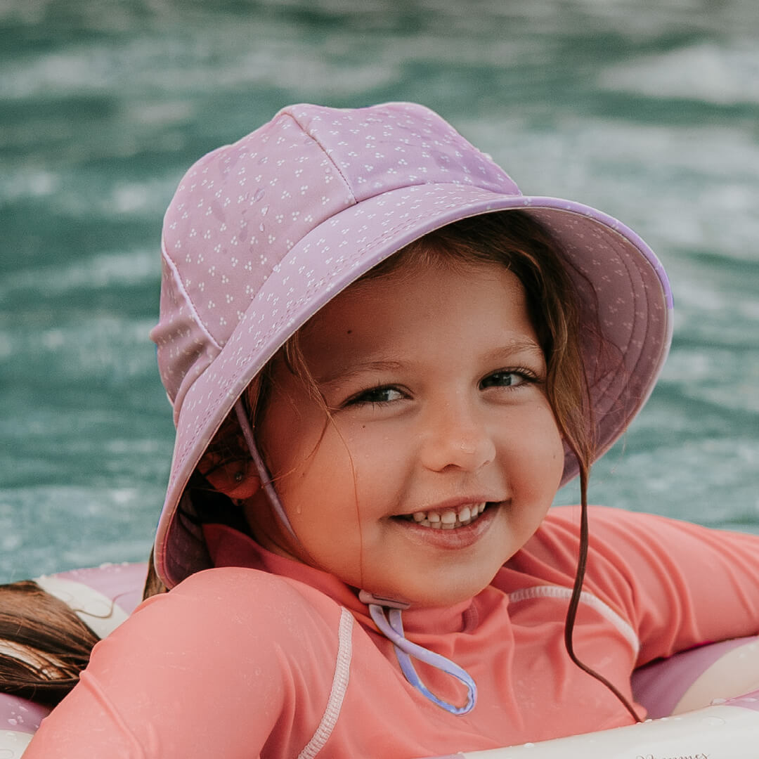 Bedhead Hats -  （只有XL码 ）儿童游泳沙滩马尾帽  - Lila （54cm|3-6years|XL）
