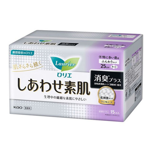 花王乐而雅- Happy Skin, 强效除臭剂，适用于体味过重的日子 有护翼型 15 片