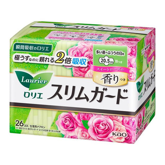 花王乐而雅 Slim Guard零触感系列有翼款 - 量多日用香甜玫瑰香型  20.5cm 26片入