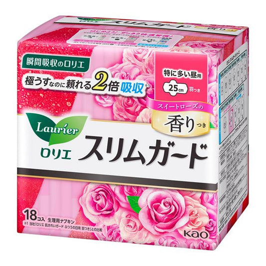 花王乐而雅 Slim Guard零触感系列 - 量多日用香甜玫瑰香型 25cm 18片入