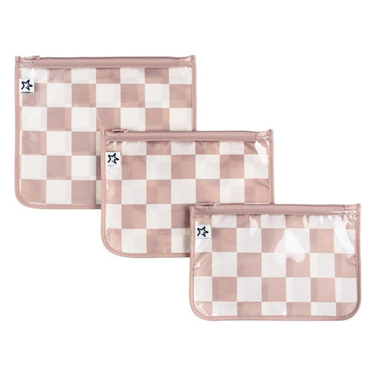 Tiny Twinkle - 透明旅行收纳袋 3件套 - Beige Checkers