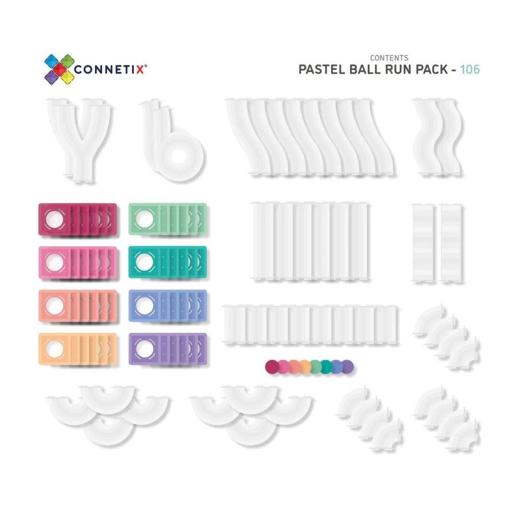 Connetix Tiles - Pastel Ball Run Pack 106片