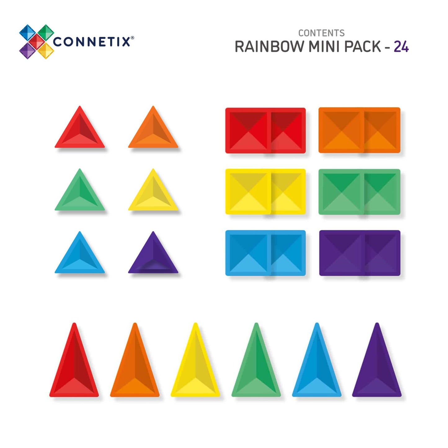 Connetix Tiles - 彩虹迷你套装 24片