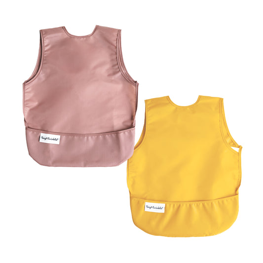 Tiny Twinkle - 防水围腰围兜 2件 - Taupe, Dandelion (No Ruffles)