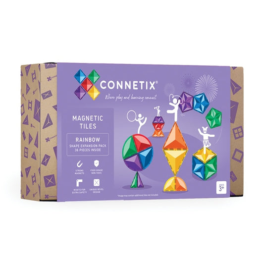 Connetix Tiles - 彩虹形状扩展套装 36片