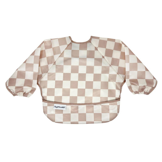 Tiny Twinkle - 防水长袖罩衣 - Beige Checkers