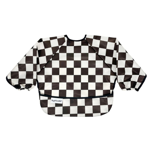 Tiny Twinkle - 防水长袖罩衣 - Black Checkers