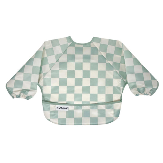Tiny Twinkle - 防水长袖罩衣 - Sage Checkers
