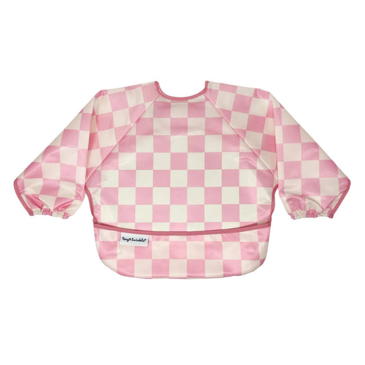 Tiny Twinkle - 防水长袖罩衣 - Pink Checkers