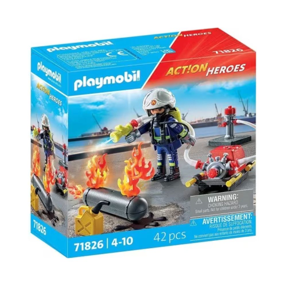 Playmobil - Firefighter with Water Pump PMB71826