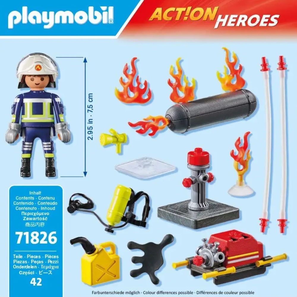 Playmobil - Firefighter with Water Pump PMB71826