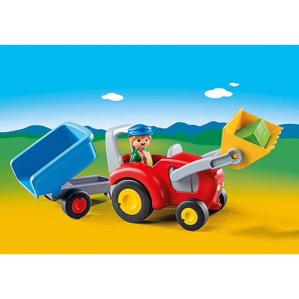 摩比世界 - 1.2.3系列牵引式拖拉机 Tractor with Trailer - PMB6964