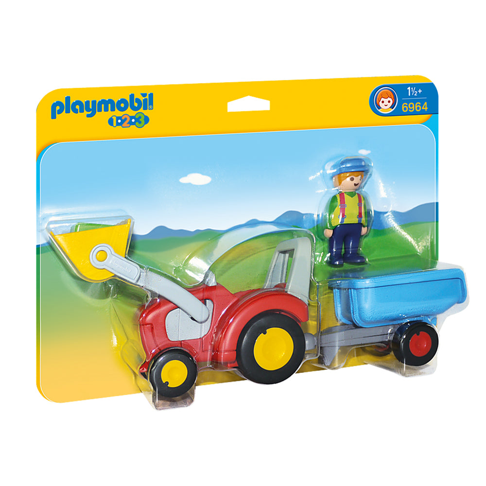 摩比世界 - 1.2.3系列牵引式拖拉机 Tractor with Trailer - PMB6964