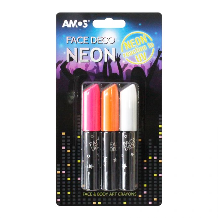 AMOS - 面部彩绘笔 Neon 霓虹色 3支装