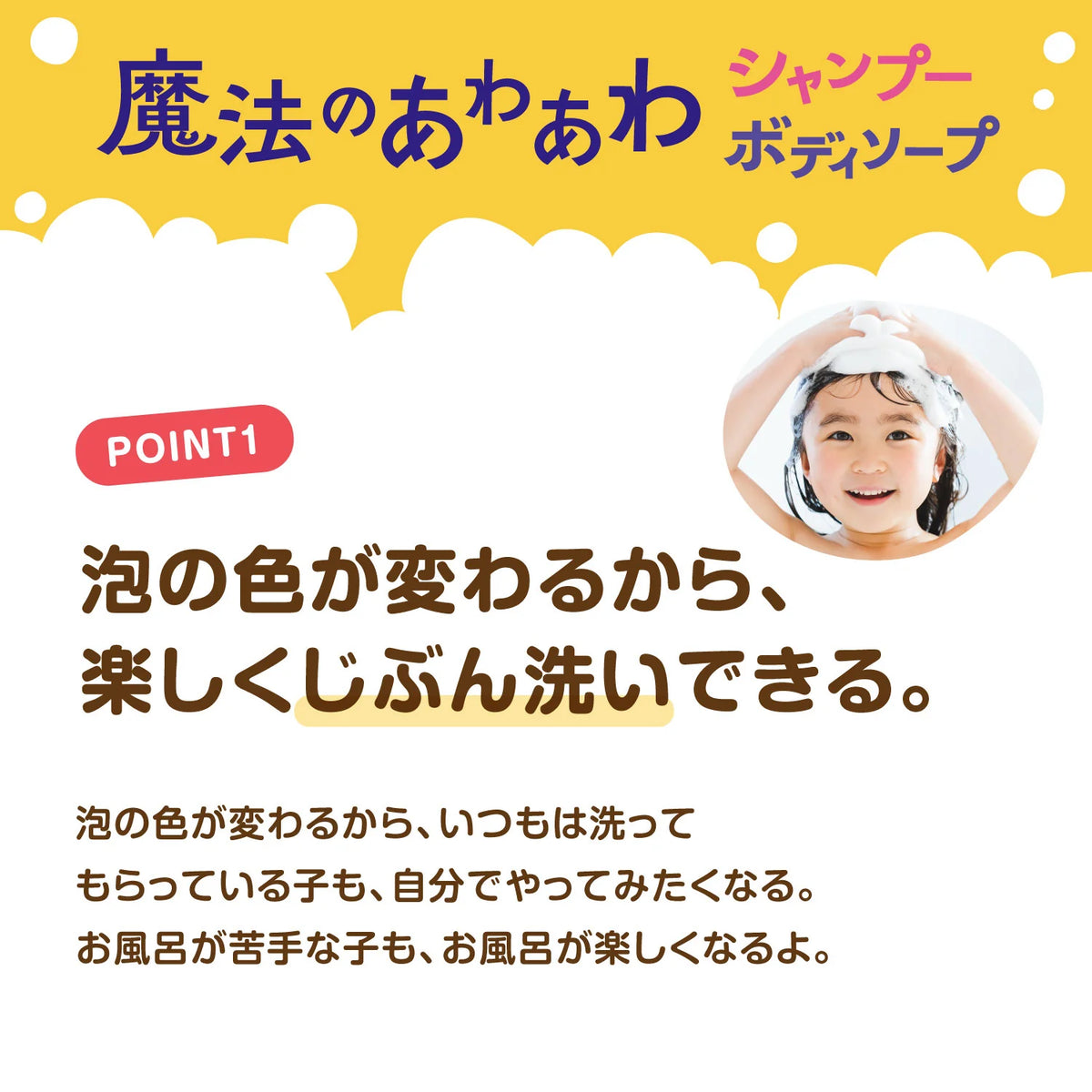 贝亲 - 儿童魔法变色泡沫洗发水 350ml 瓶装本体