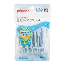 Pigeon Baby Dental Floss Picks, 30 Count, From 1.5 Years Old はじめてフロス　３０本入