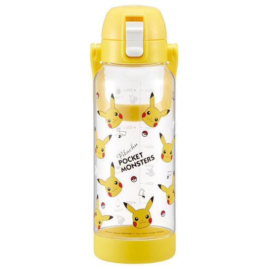 Skater - 直饮水杯 1升 - Transparent Pocket Monster Pikachu Face