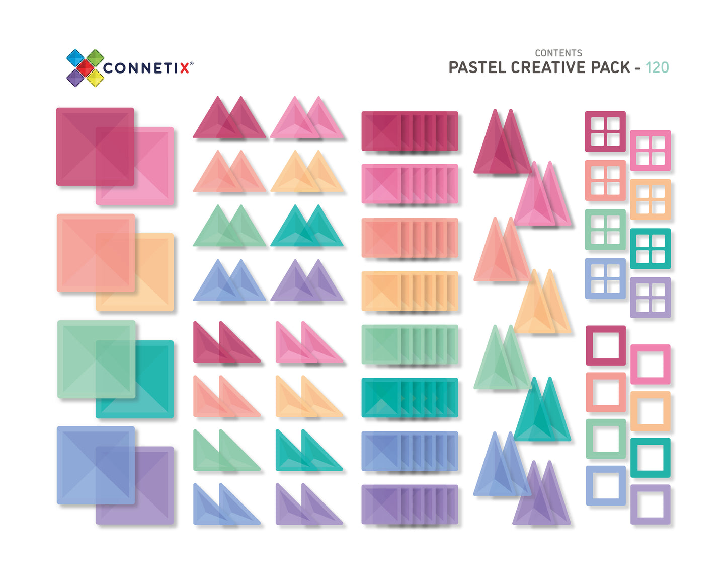 彩虹磁力片Pastel Creative Pack - 120片