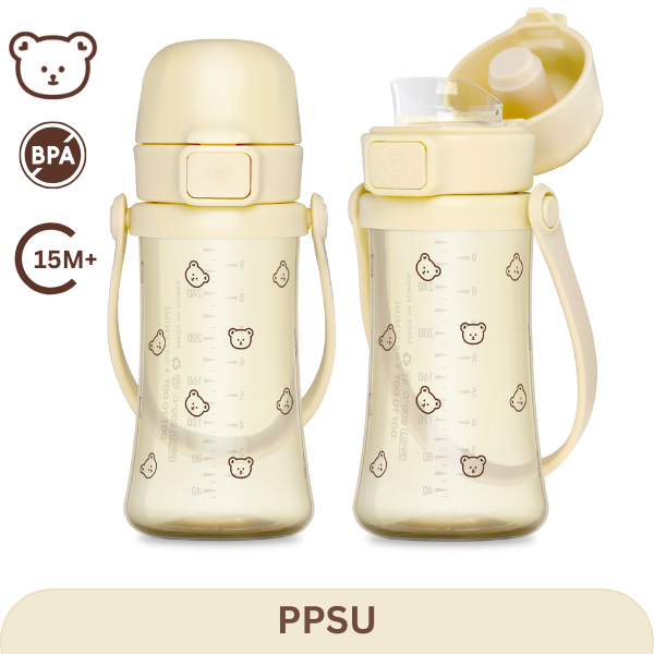 Grosmimi 格罗咪咪 - 小熊 PPSU 儿童随行杯 300ml - 奶油色（Butter）