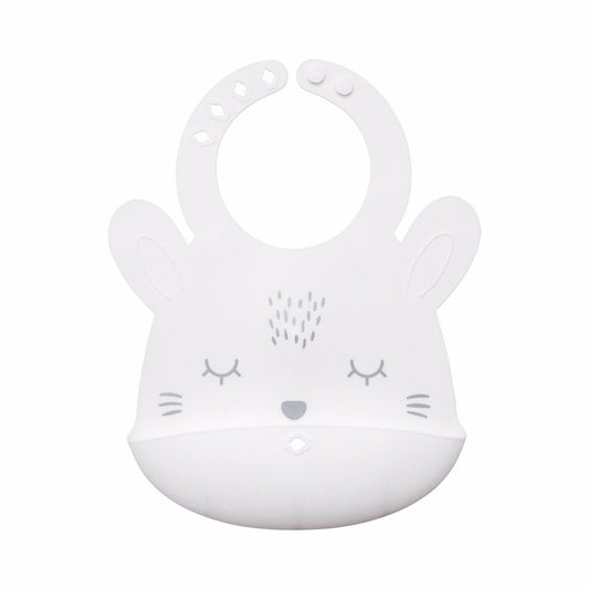 Tiny Twinkle - 可爱硅胶围兜 - White Bunny