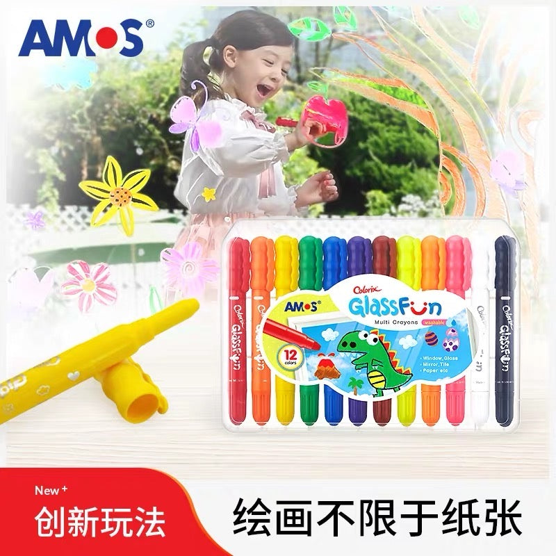 经典玻璃蜡笔6色