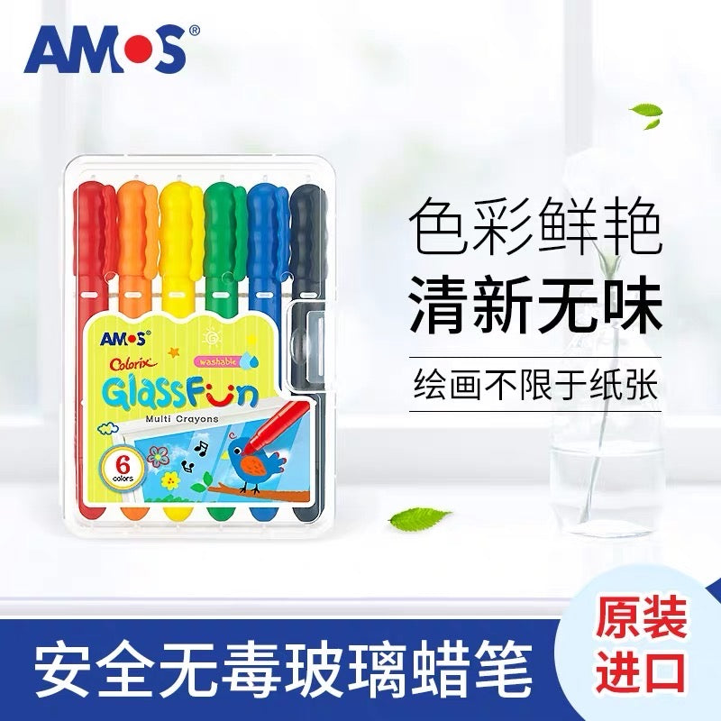 经典玻璃蜡笔6色