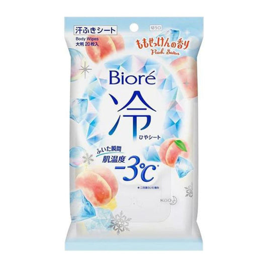 花王 Bioré - 冷敷身体湿巾 桃子味 - 20 片