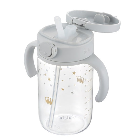 Richell -  Axtars Straw Mug 320ml - Light Gray