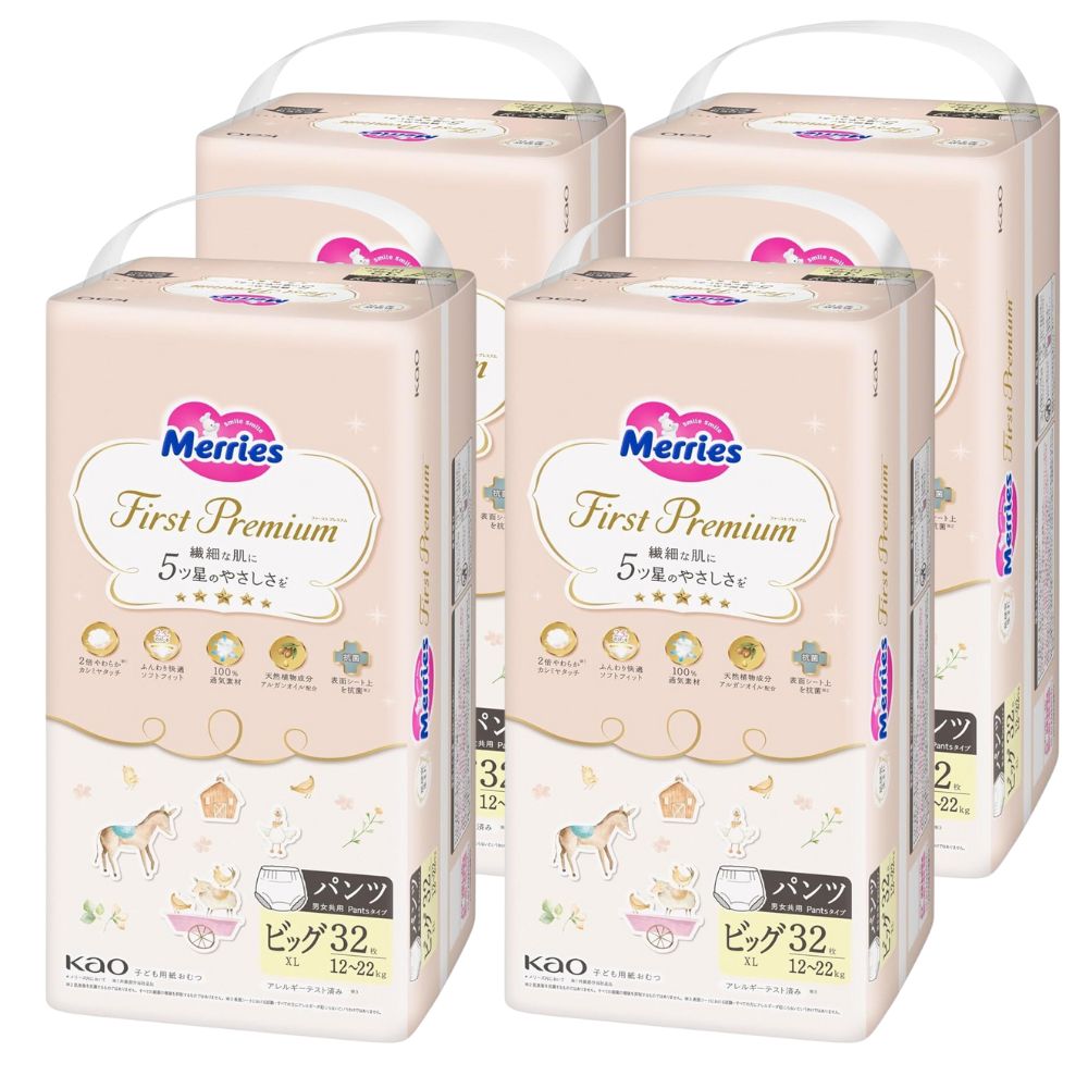 花王妙而舒Merries First Premium - XL码拉拉裤适合 12-22Kg - 32片每包