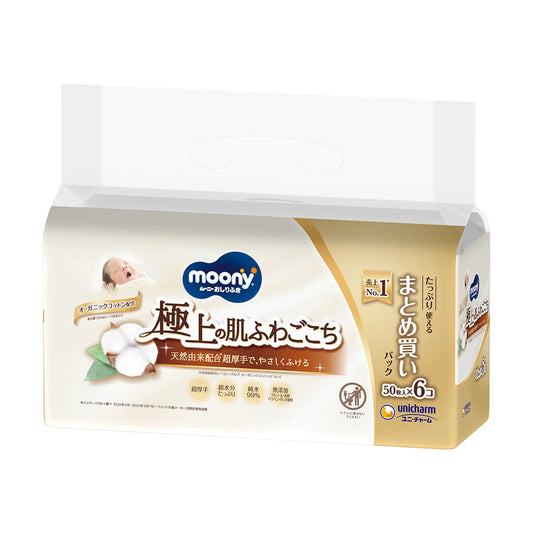 尤妮佳自然 - 有机婴儿湿巾 50 片 x 6 包