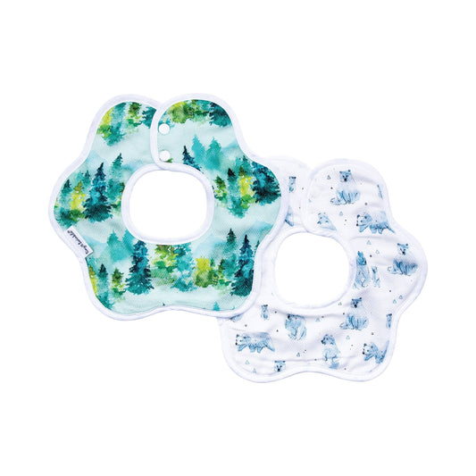 Tiny Twinkle - Kaffle™ 花瓣形防水围嘴口水巾  - Forest Set of 2