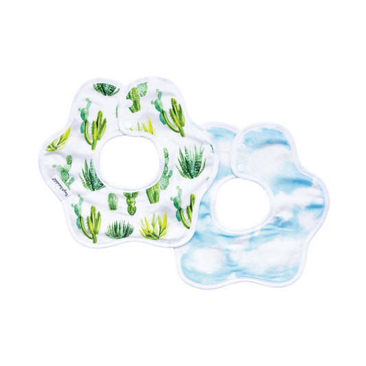 Tiny Twinkle - Kaffle™ 花瓣形防水围嘴口水巾 - Cacti Set of 2