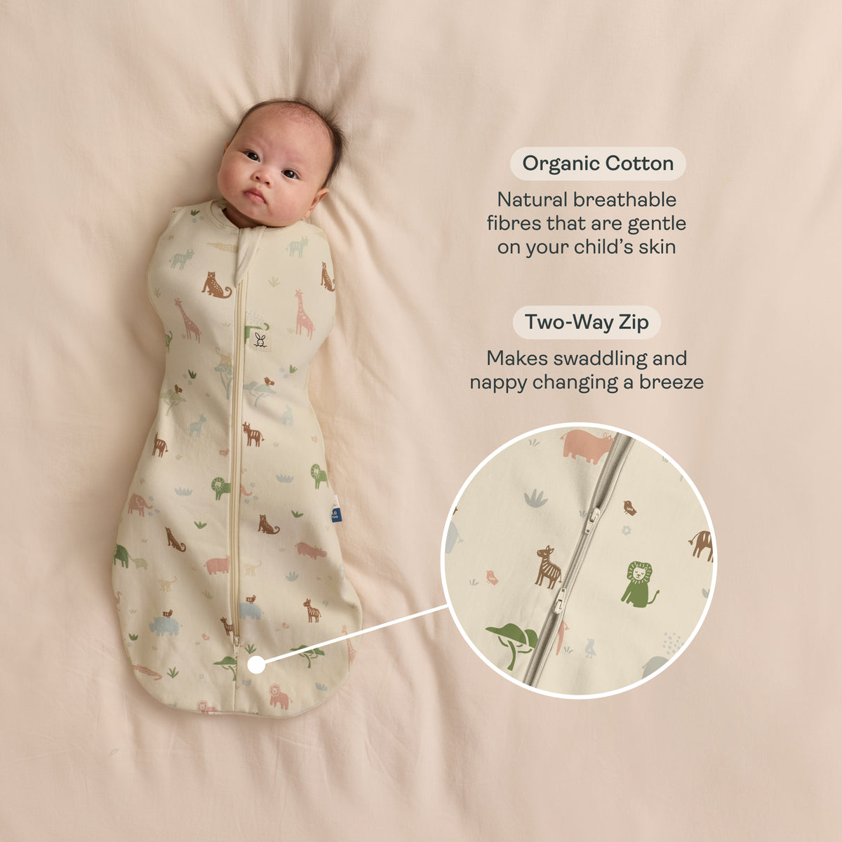 ergoPouch - Cocoon 襁褓睡袋 1.0 TOG – Savannah 莎凡纳草原款