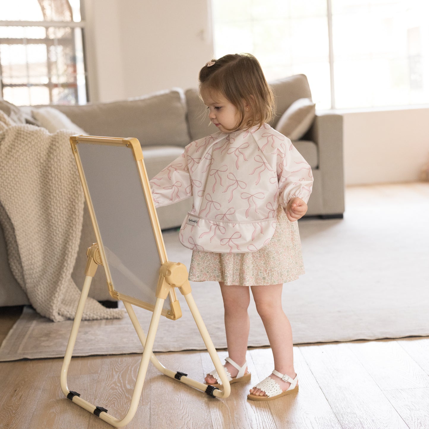 Tiny Twinkle - Full Sleeve Bib - Bows - Small for 6-24 Months